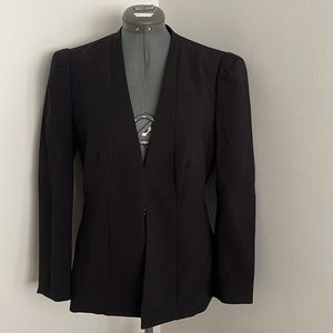 Rebecca Taylor classic black blazer with hook eye closure and puff sleeve size 8